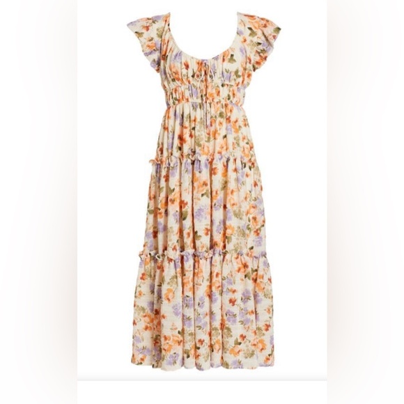 EN SAISON Women's Sibyl Floral Gauze Midi-Dress size S/M runs large - Picture 1 of 10